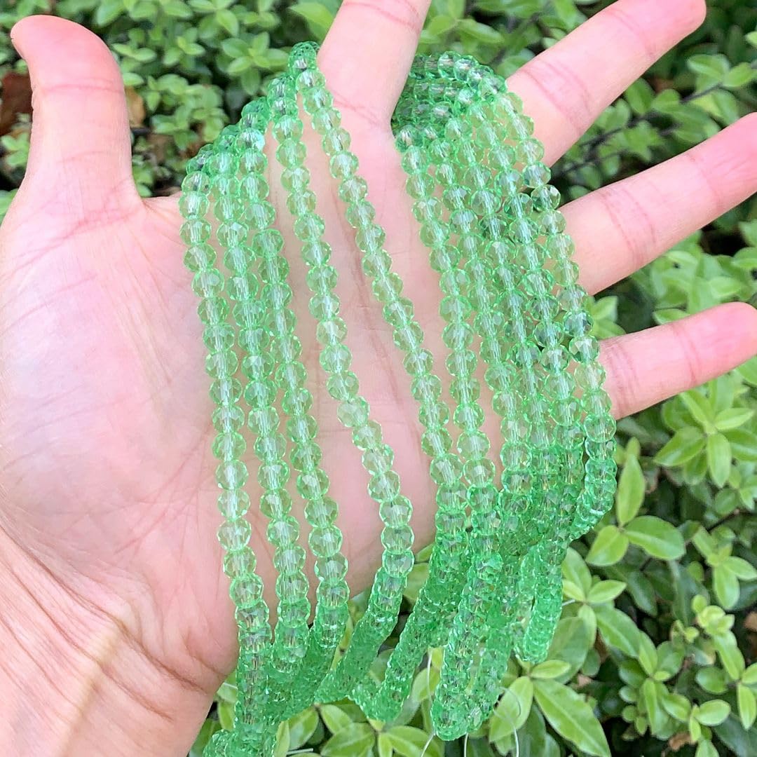 1000pcs Czech Faceted Rondelle Crystal Glass Loose Beads 6mm Spacer Bulk Peridot Green for DIY Craft Jewelry Making CCR616