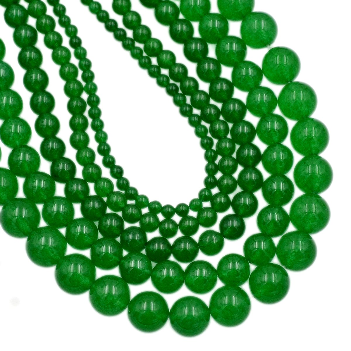 AD Beads Natural Gemstone Round Loose Beads 15" for Bracelet Necklace Earrings Jwelery Making Crafts DIY (4mm, Green Jade)