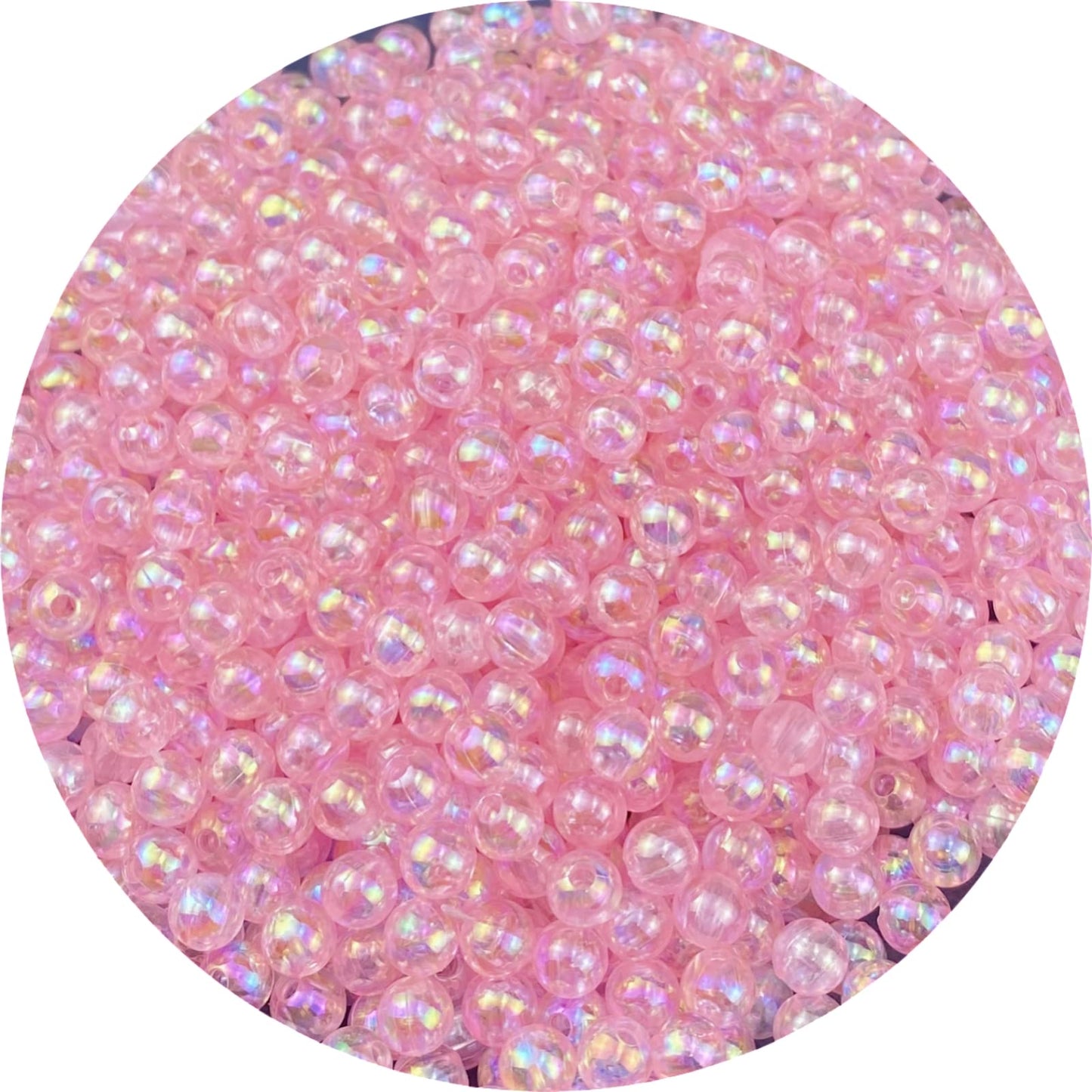 1000 Pcs 6mm Acrylic Round Beads AB Colors Round Spacer Beads for Earring Bracelet Necklace Key Chains Jewelry DIY Craft Making (Pink AB)