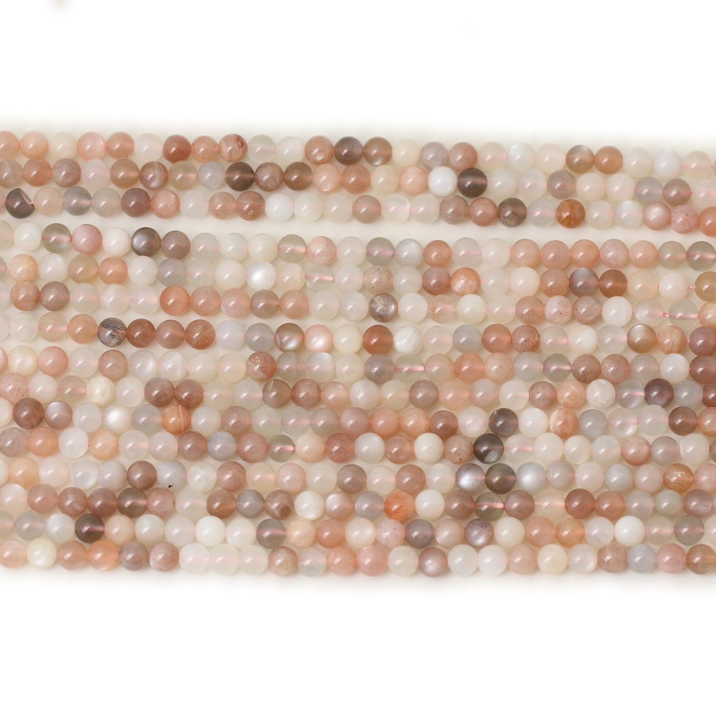 CHEAVIAN 60PCS 6mm Natural Rainbow Moonstone Stone Gemstone Round Loose Beads for Jewelry Making 1 Strand 15"