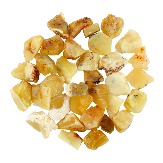 CRYSTALINES 100cts Wholesale Natural Raw Yellow Opal Gemstone, Untreated Rough Stone, Bulk Loose Supplies, Jewelry Making, Chakra Healing Crystals, Wire Wrapping, Gem Collection, 15-17pcs