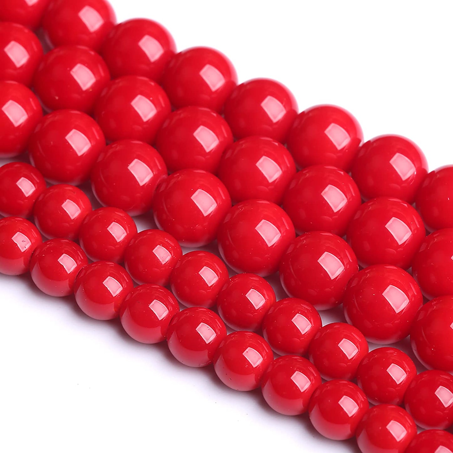 120PCS 6MM Red Glass Round Spacer Loose Beads for Jewelry Making DIY Bracelet Necklace