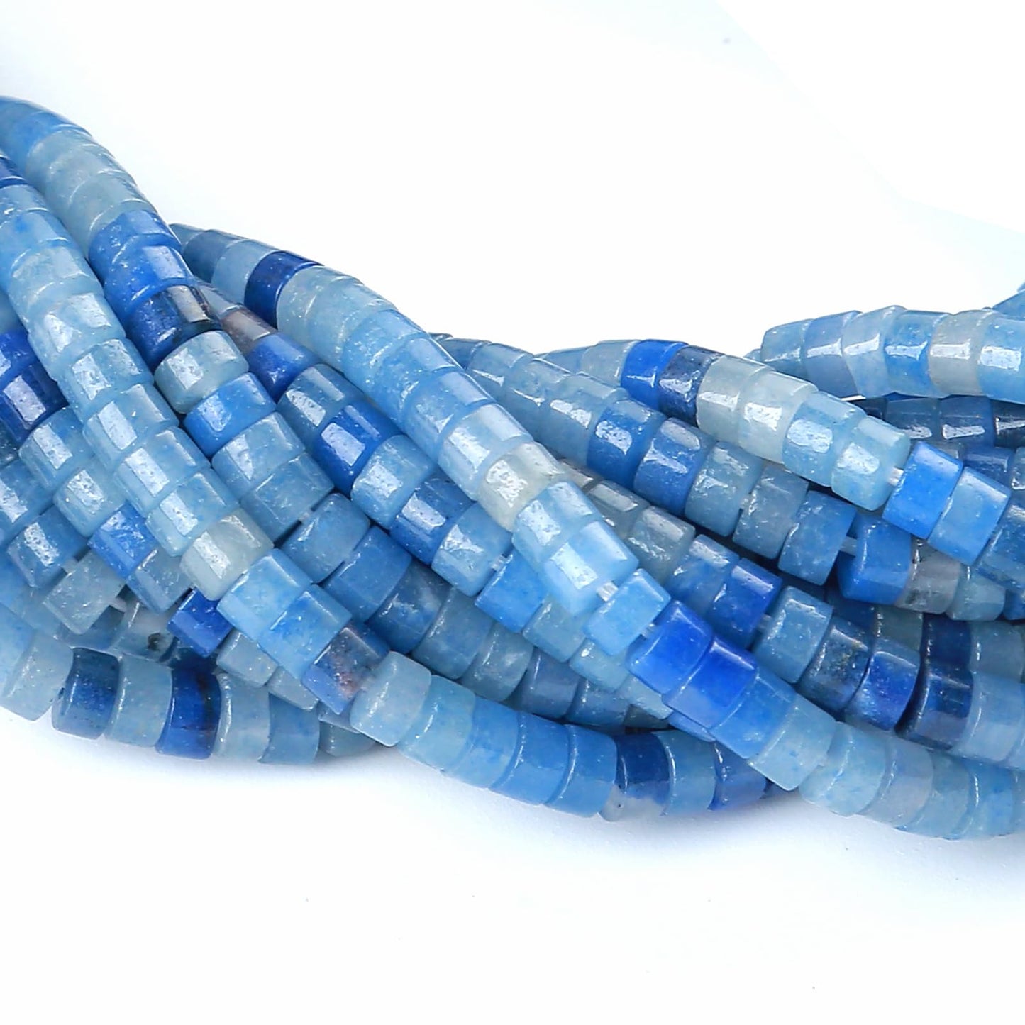 2x4MM 150PCS Blue Aventurine Tube Cylinder Rondelle Abacus Disk Spacer Loose Beads for Jewelry Making