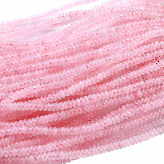 2x4MM 150PCS Rose Quartz Jade Tube Rondelle Abacus Disk Spacer Loose Beads for Jewelry Making