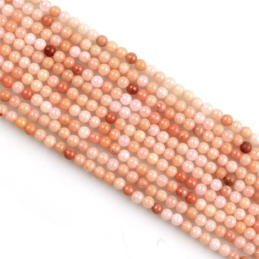 MJDCB 320pcs Natural Small Stone Beads 2mm Pink Aventurine Round Smooth Loose Gemstone Bead for Jewelry Making Bracelets Earrings Necklaces Accessories