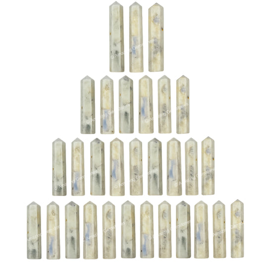 Amazing Gemstone Hackmanite Crystal Points Bulk Healing Crystals - Pack of 3 Single Terminated Healing Wand Point Bulk Crystals for Crafts, Crystal Grid, DIY Work - Premium Crystals - Beginners Gift