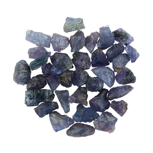 CRYSTALINES 100CT, Wholesale Genuine Raw Blue Tanzanite Gemstone, Assorted Rough Stones, Bulk Loose Supplies for Jewelry Making, Healing Crystals, December Birthstone, Gem Collection, 30+Pcs