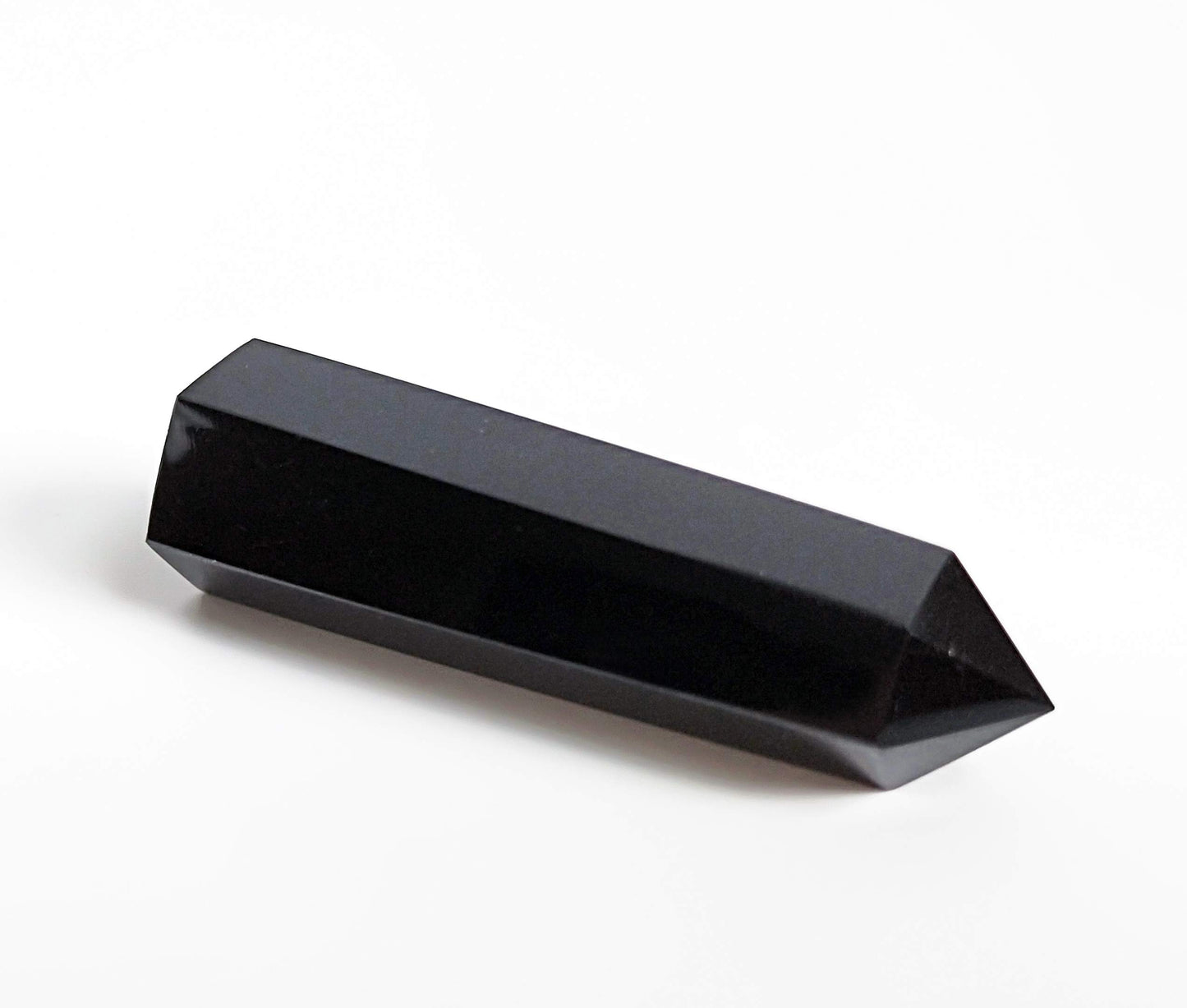 Black Obsidian Healing Crystal Wands Point Faceted Prism Bars for Reiki Chakra Meditation Therapy Deco