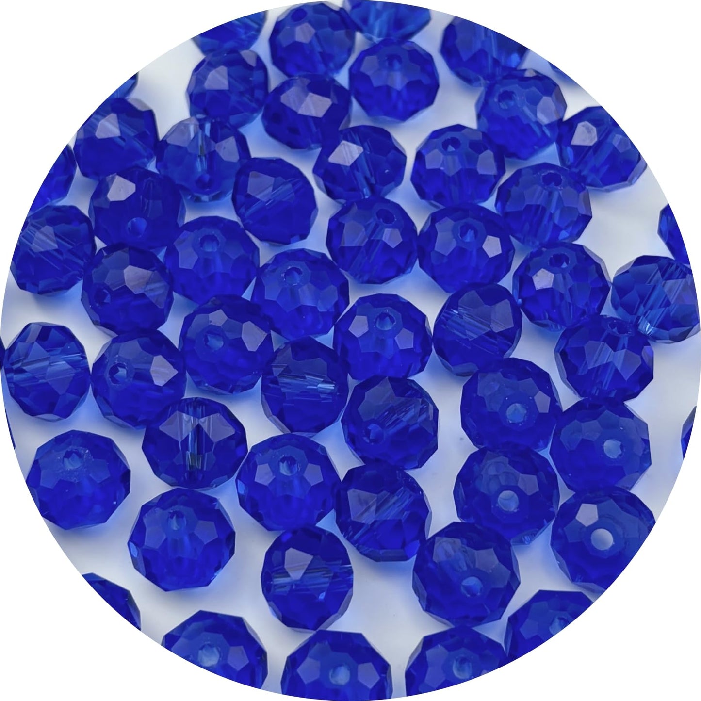 YUEXIGO 250pcs 6mm Crystal Glass Beads for Jewelry Making, Faceted Rondelle Glass Spacer Beads for Wind Chimes Bracelet Earring Necklace DIY Craft(Blue)