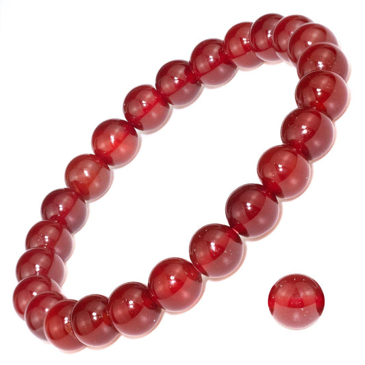 DAZCOLO 8mm Natural Gemstone Stretch Bracelet, Handmade Unisex Crystal Bracelets for Meditation, Yoga, Spiritual Healing & Positive Energy (carnelian)