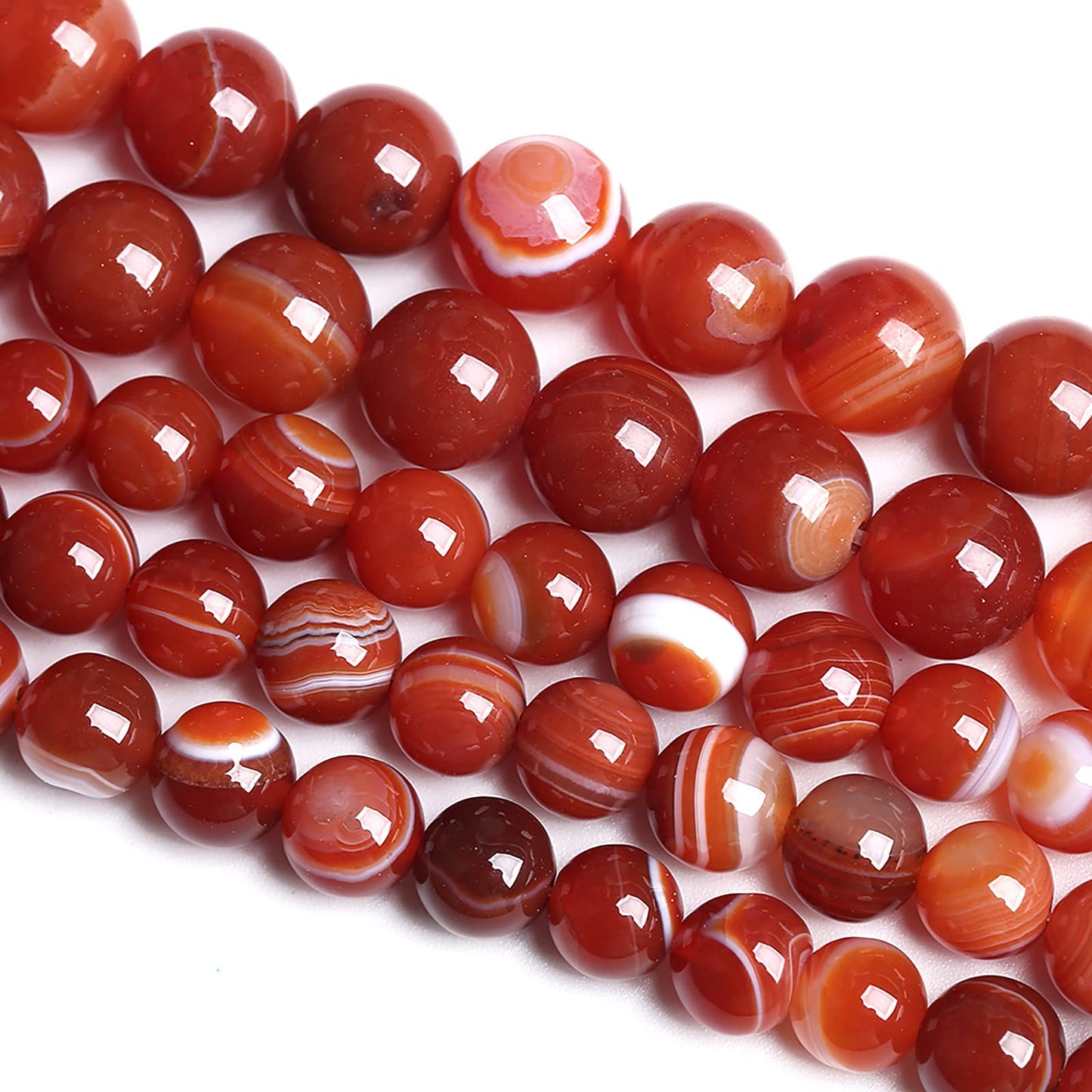 8MM 45PCS Natural Stone Red Agate Onyx Loose Beads for Jewelry Making DIY Bracelet Necklace