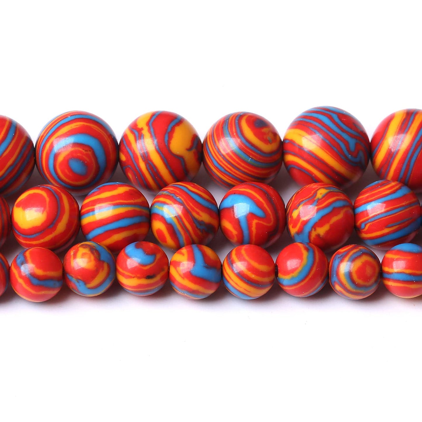 36PCS 10MM Beads Red Malachite Beads Round Loose Beads Natural Gem Beads for Jewelry Making 15"