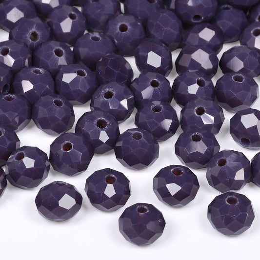 NITOPUPU 1000pcs 4mm Crystal Glass Beads for Jewelry Making Faceted Rondelle Flat Beads for Bracelets Necklace Earrings DIY Crafts (Violet Jade Crystal Bead)