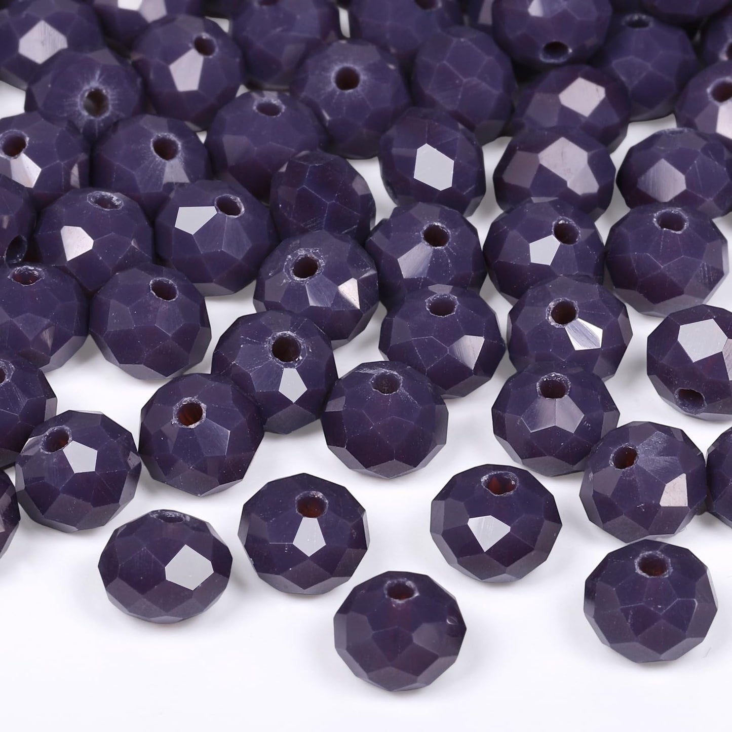 NITOPUPU 500pcs 6mm Crystal Glass Beads for Jewelry Making Faceted Rondelle Flat Beads for Bracelets Necklace Earrings DIY Crafts (Violet Jade Crystal Bead)