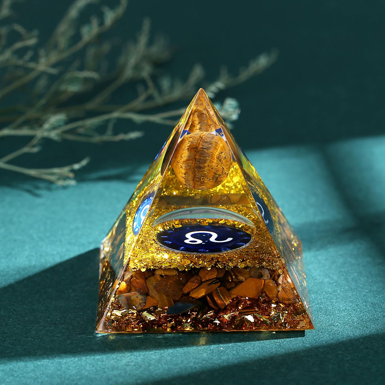YATOJUZI 12 Zodiac Leo Birthday Gifts for Women Men Tigers Eye Healing Crystals Natural Crystal Stones Gemstones Orgonite Chakra Reiki Lucky Energy Decor for Office Desk Decorations