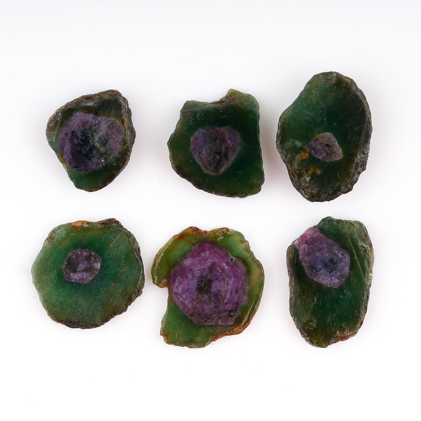 ColouredRocks (6pcs.) RUBY KYANITE Raw Crystals, Raw Stones, Rough Gemstones, Jewelry Making Supply, Cabbing, Polishing, Cutting, DIY, Crafts (50+ carats.) (14-18 mm.)