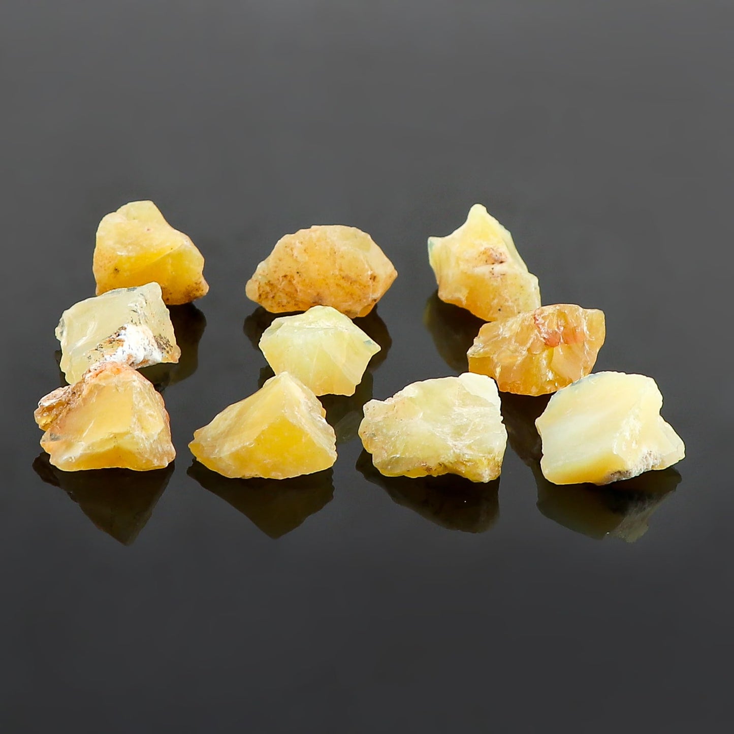 CRYSTALINES 5pcs Wholesale Natural Raw Yellow Opal Gemstone, Untreated Rough Stone, Bulk Loose Supplies, DIY Jewelry Making, Healing Crystals, Wire Wrapping, Birthstone, Gem Collection