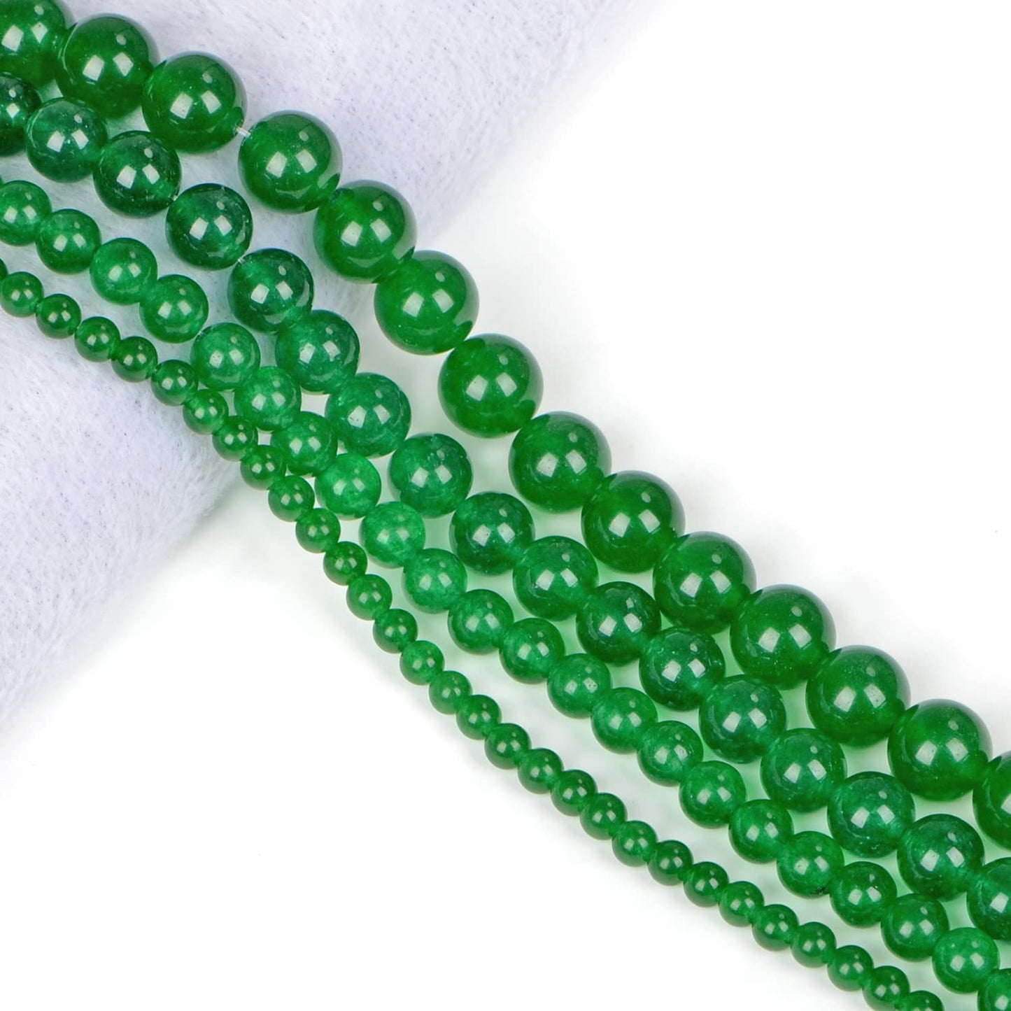 AD Beads Natural Gemstone Round Loose Beads 15" for Bracelet Necklace Earrings Jwelery Making Crafts DIY (10mm, Green Jade)