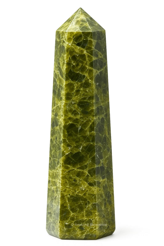 Amazing Gemstone Green Tourmaline in Matrix Crystal Towers - Natural Healing Crystal Point Obelisk for Reiki Healing and Crystal Grid (3" to 4" INCH)