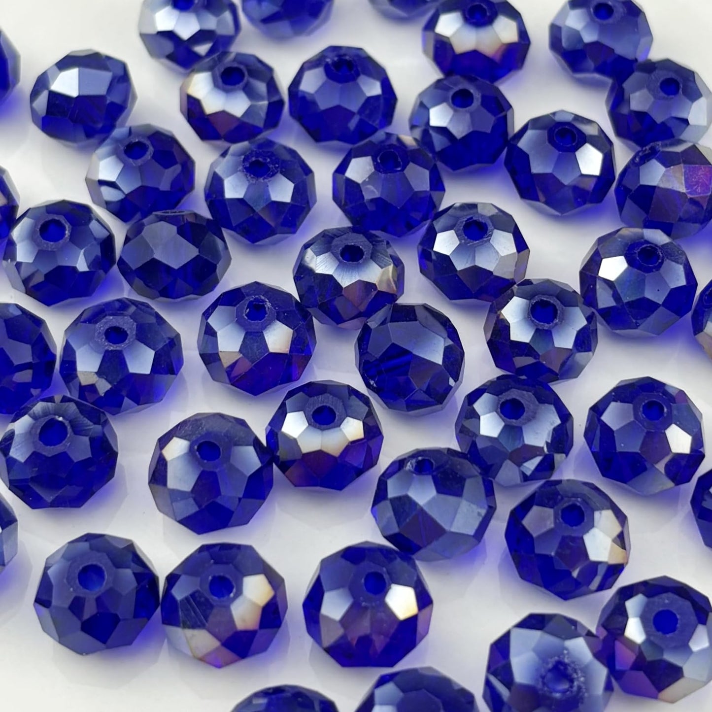 YHYPOCI 200pcs 6mm Crystal Glass Beads for Crafts Faceted Rondelle Glass Beads for Jewelry Making Crystal Spacer Beads for Necklaces Bracelets Earrings DIY Craft(Dark Blue AB)