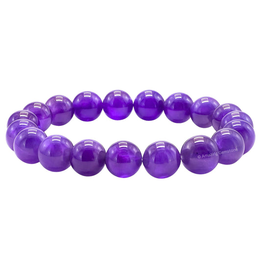 Amazing Gemstone Crystal Bracelet for Women Men's Gifts - Protection Healing Crystal Bracelet - 8mm Gemstone Beaded Stretchable Bracelet Pulseras Para Hombres Mujer Stocking Stuffers Mothers Day Gift (Amethyst)