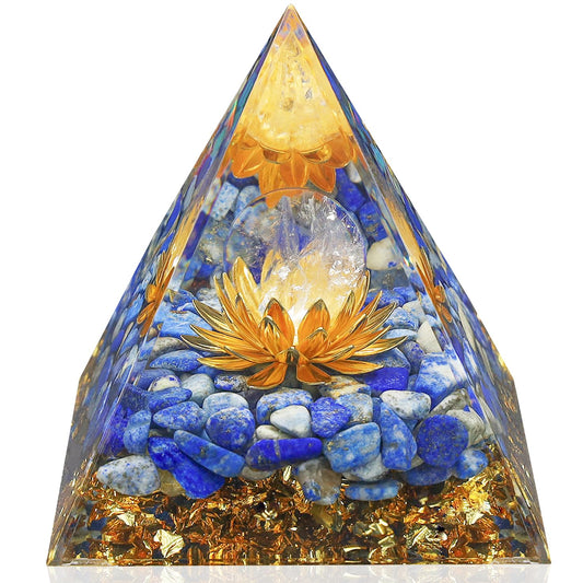 YATOJUZI 2.4" Healing Crystals Tower Lapis Lazuli Chakra Reiki Orgonite Gemstones for Attracts Wealth Money Success Suit for Meditation Accessories Birthday Gifts for Women Men