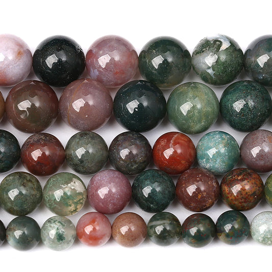 Natural Stone Indian Agate Beads for Jewelry Making Round Gemstone Beads DIY Bracelet Necklace 180pcs 4MM 2 Strands 32"