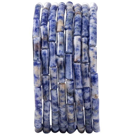 Natural Blue Sodalite Cylinder Tube Beads 4x13mm 38cm/str Loose Semi Gemstone Stone Beads for Making Bracelets Necklace Earrings