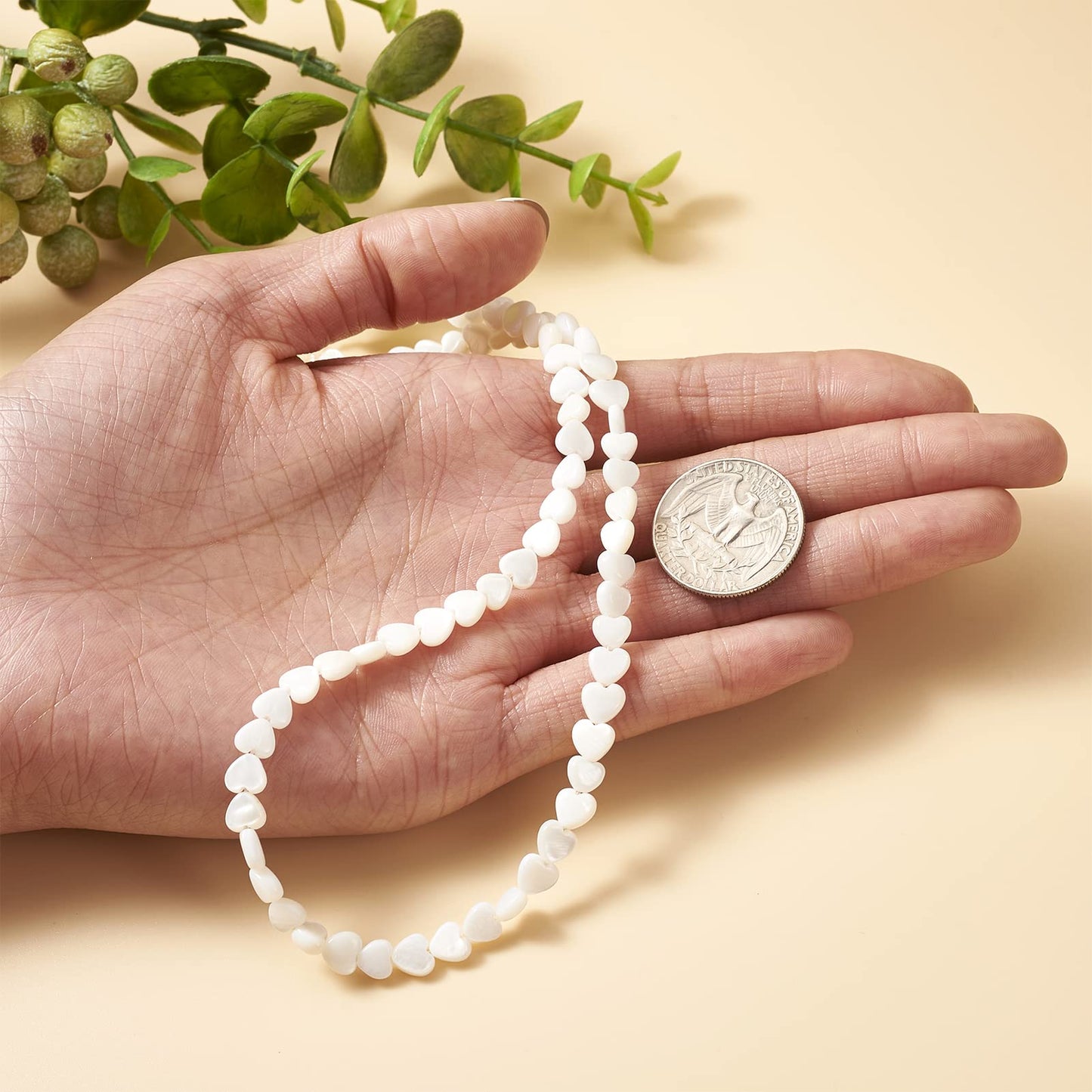 Fashewelry 62pcs Heart Freshwater Shell Beads 6mm Tiny White Heart Shell Charm Seashell Summer Beach Beads for DIY Crafts Valentines Day Necklace Bracelet Earring Jewelry Making Supplies