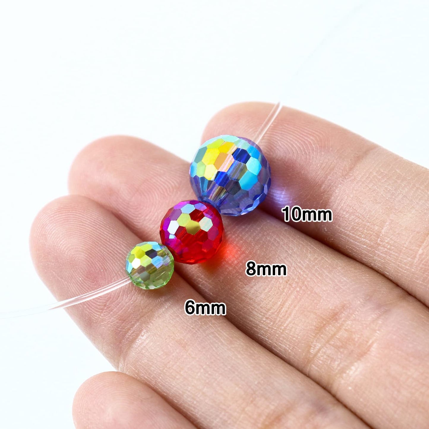 Dowarm 10MM Round Crystal Beads for Jewelry Making, Light Champagne Faceted Glass for Crafts, Bracelet, Wind Chimes, Suncatcher - #5003 Rondelle Spacer, Loose Gemstones, 50PCS