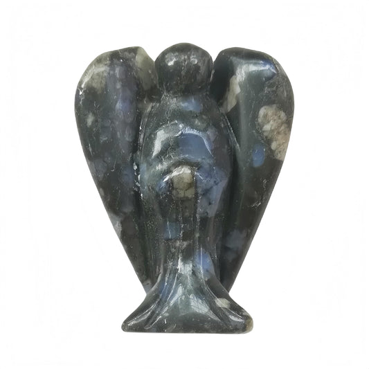 Afucats Natural Rhyolite Healing Guardian Angel Indoor Decorative Stone,1.5 Inches Carving Pocket Palm Statue,Gift for Her Christmas Décor