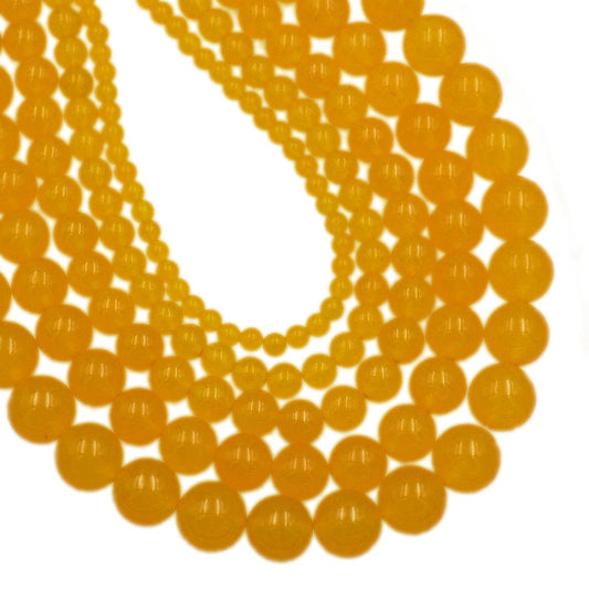 AD Beads Natural Gemstone Round Loose Beads 15" for Bracelet Necklace Earrings Jwelery Making Crafts DIY (6mm, Yellow Jade)