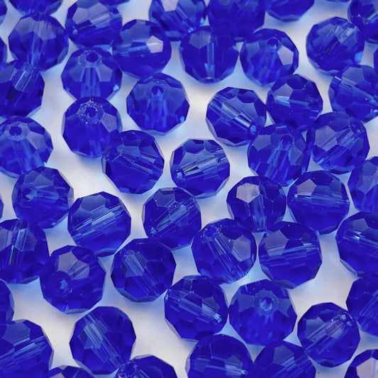 YUEXIGO 400pcs 3mm Round Crystal Glass Beads for Jewelry Making, Faceted Crystal Glass Spacer Beads for Bracelet Earring Necklace DIY Craft(Blue)