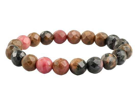 Amazing Gemstone Rhodonite with Matrix Bracelet for Women - Chakra Mens Bracelet Protection Crystals and Healing Stones - Blessing Bracelet Spiritual Meditation Gift Christmas Stocking