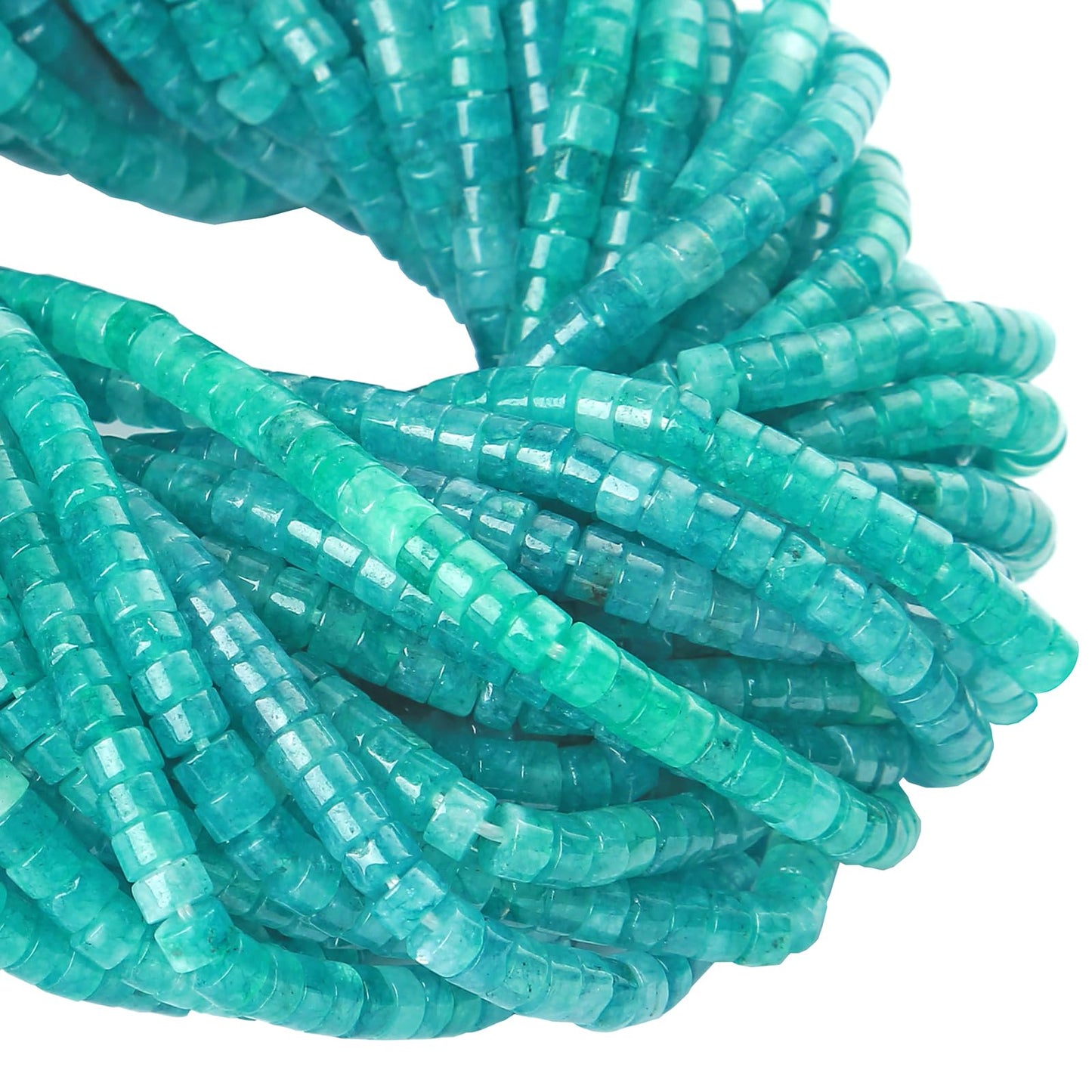 2x4MM 150PCS Amazonite Chalcedony Tube Cylinder Rondelle Abacus Disk Spacer Loose Beads for Jewelry Making