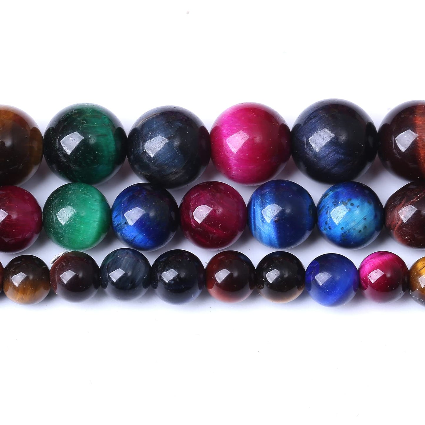 60PCS 6MM AAA Colorful Tiger Eye Stone Beads Natural Gemstone Bead Crystal Healing Energy Jewelry Making DIY 15 inches