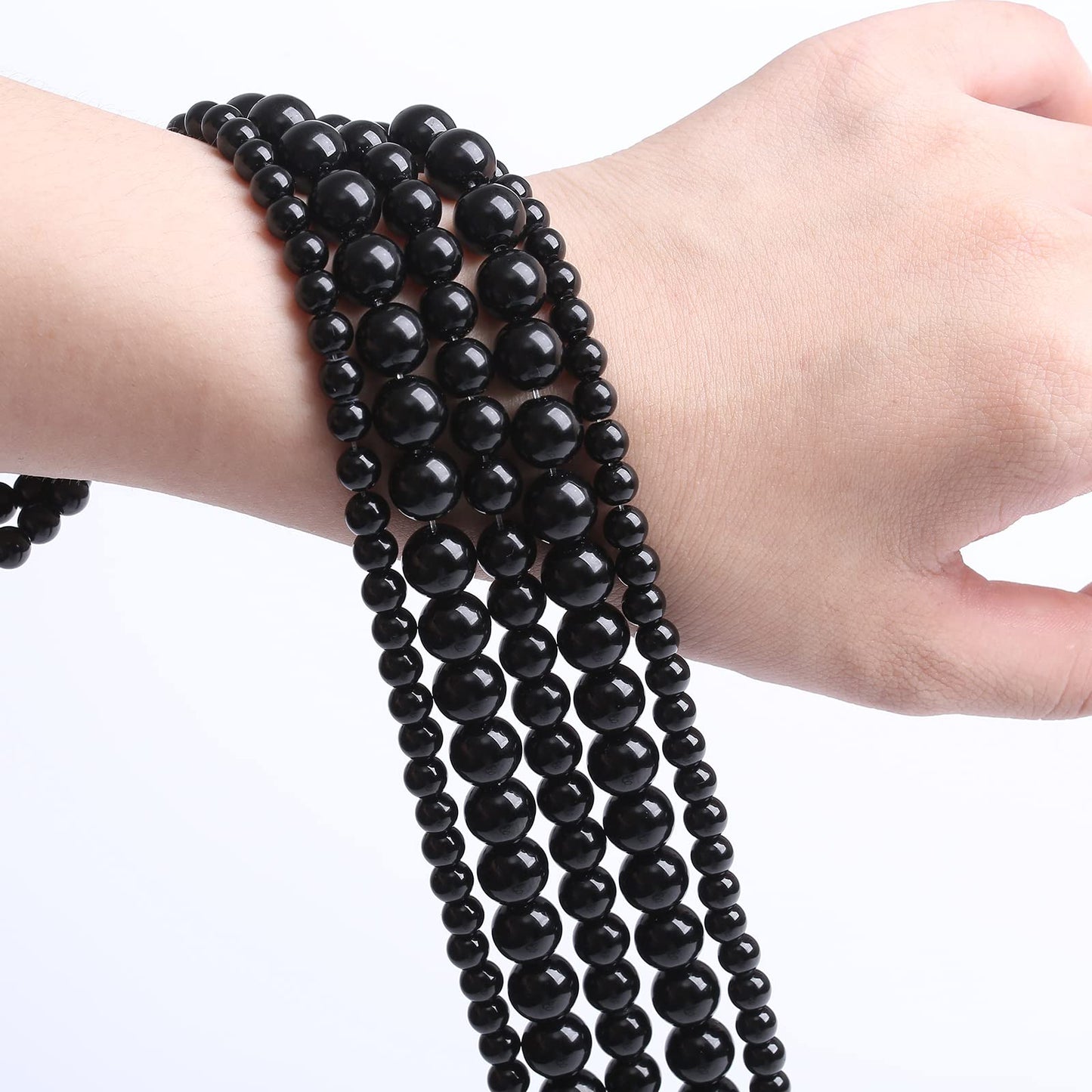 38PCS 10MM Natural Black Agate Stone Beads Round Loose Beads for welry Making DIY Bracelet Necklace Accessory 15 Inches