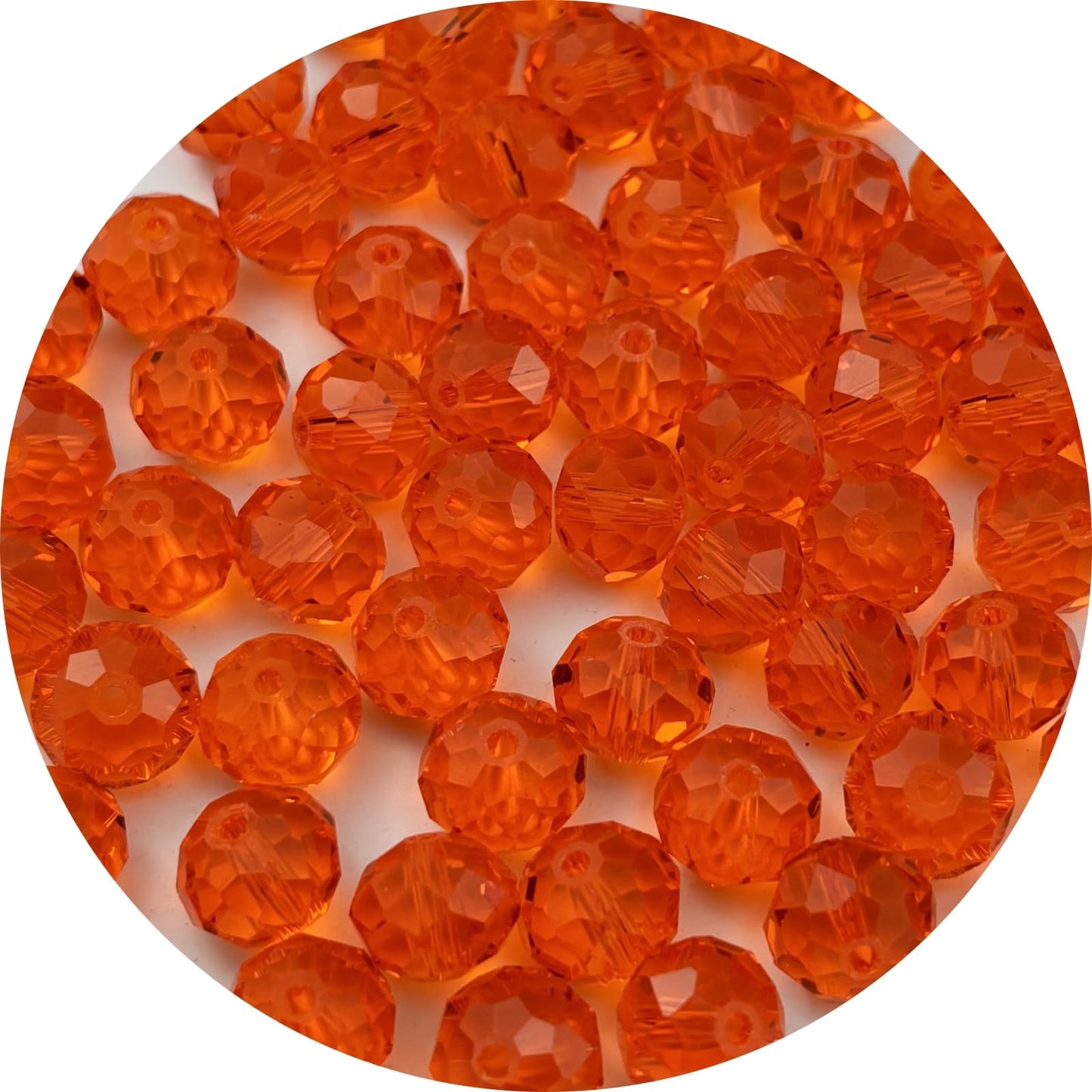YUEXIGO 150pcs 8mm Crystal Glass Beads for Jewelry Making, Faceted Rondelle Glass Spacer Beads for Wind Chimes Bracelet Earring Necklace DIY Craft(Dark Orange)