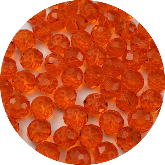 YUEXIGO 500pcs 4mm Crystal Glass Beads for Jewelry Making, Faceted Rondelle Glass Spacer Beads for Wind Chimes Bracelet Earring Necklace DIY Craft(Dark Orange)