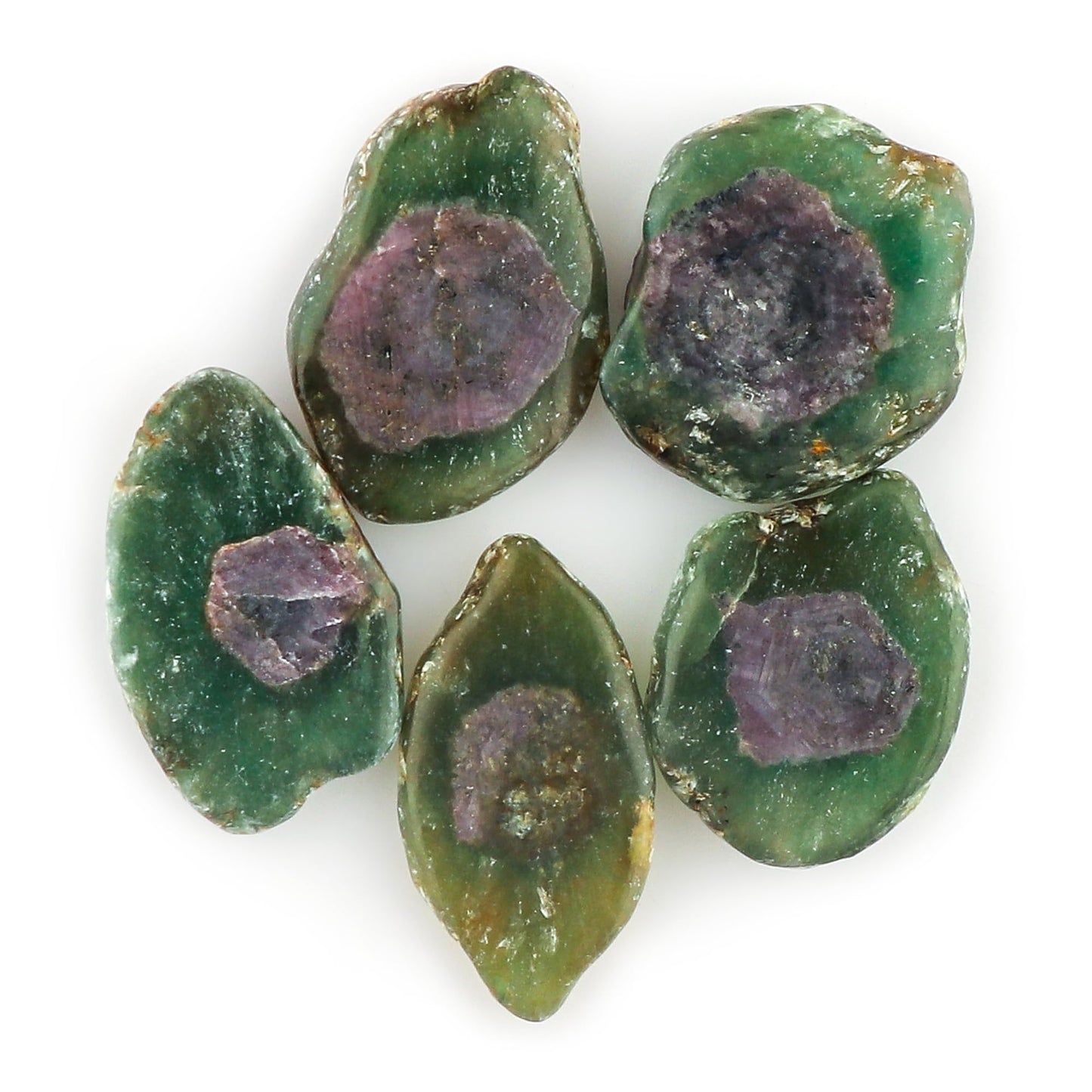 CRYSTALINES (5pcs) Natural Bi-Color Sapphire Gemstone, Wholesale Polished Slice, Loose Stones Supplies, DIY Crafts Jewelry Making, Reiki & Healing Crystals, Wisdom Stones, Gem Collection