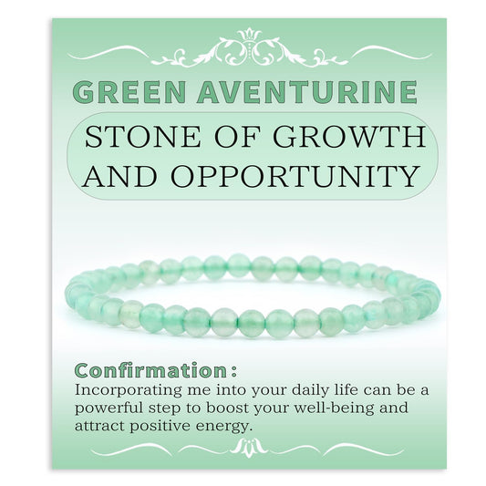 Bymitel 4mm Green Aventurine - Handmade Reiki Gemstone Stretch Bracelet, Natural Beauty & Spiritual Essence, Crystal Healing for Unisex Adults