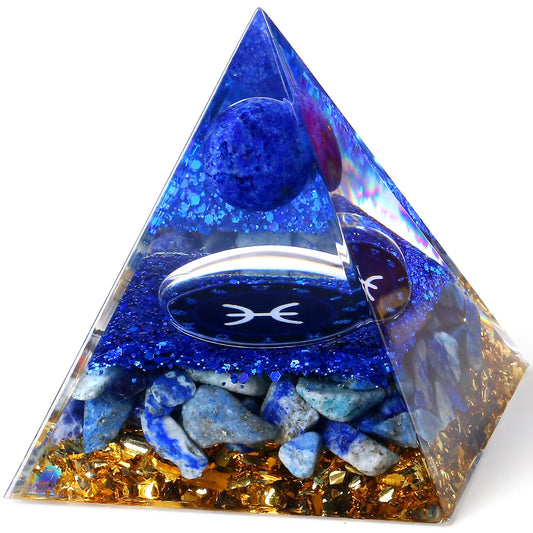 YATOJUZI 12 Zodiac Pisces Birthday Gifts for Women Men Blue Solidate Healing Crystals Natural Crystal Stones Gemstones Orgonite Chakra Reiki Lucky Energy Decor for Office Desk Decorations