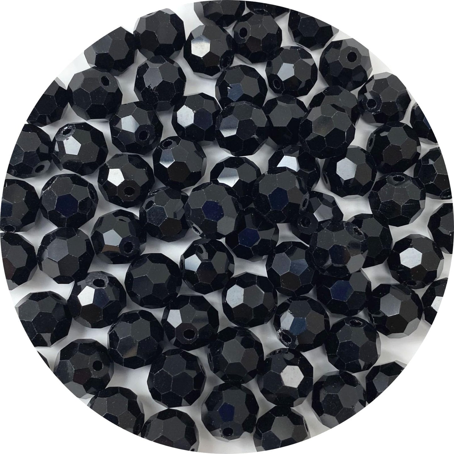 LIMAOLLY 250pcs 6mm Faceted Crystal Glass Beads Round Spacer Beads for Jewelry Making DIY Craft Making Necklace Bracelet Earring Wind Chimes Suncatchers Ornament(504-Black)