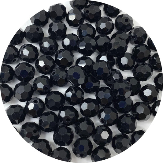 LIMAOLLY 140pcs 8mm Faceted Crystal Glass Beads Round Spacer Beads for Jewelry Making DIY Craft Making Necklace Bracelet Earring Wind Chimes Suncatchers Ornament(504-Black)