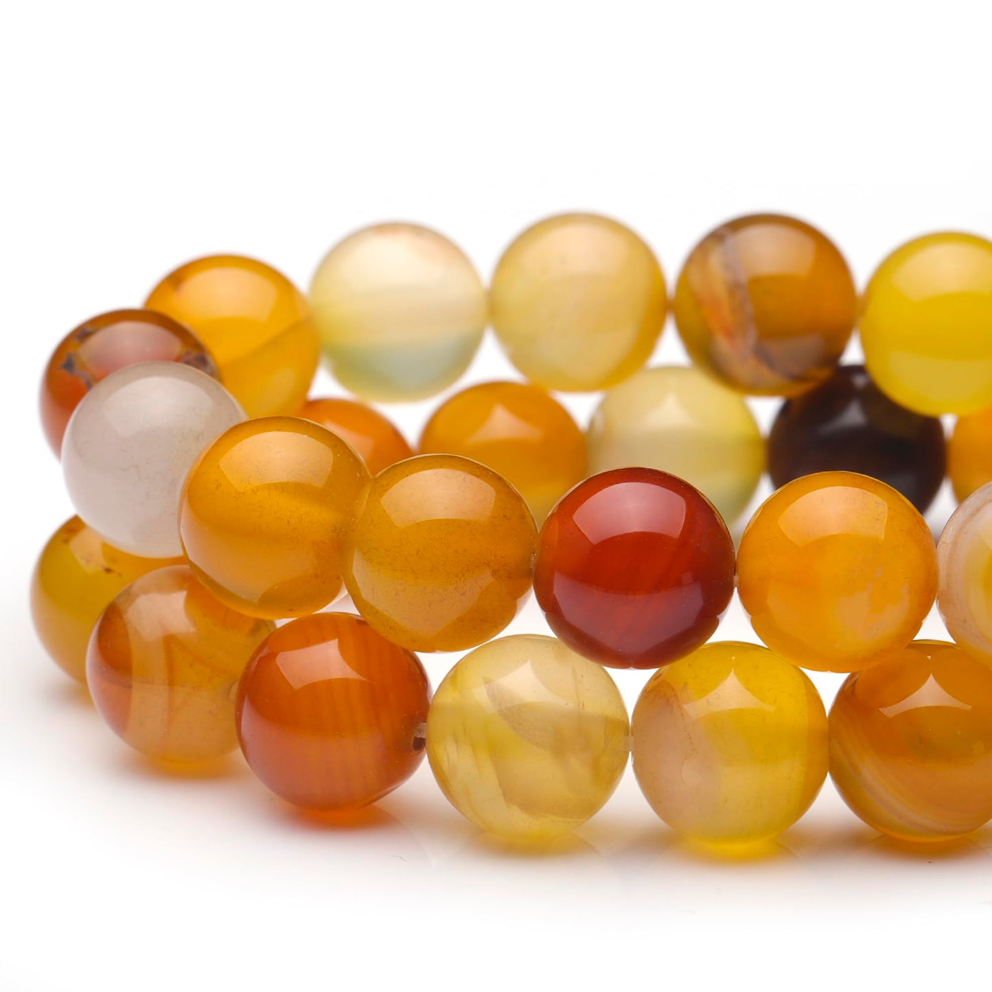 Youngbling Natural Gemstone Beads for Jewelry Making,8mm Amber Agate Polished Round Smooth Stone,Genuine Real Stone Red Beads for Bracelet Necklace 15 Inch(Amber Agate,8mm)