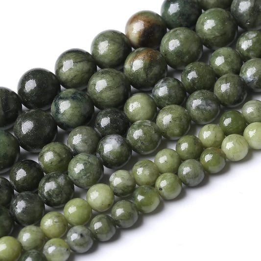 36PCS 10MM Natural Southern Jade Beads Round Loose Stone Beads for Jewelry Making DIY Energy Stone Healing Power Bracelet 15"