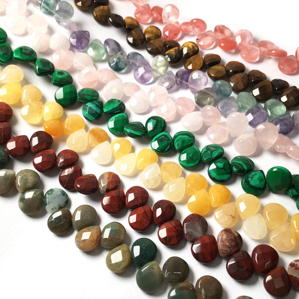 Natural Stone Beads Waterdrop Shape Faceted Rose Quartz Stone Charms for Jewelry Making