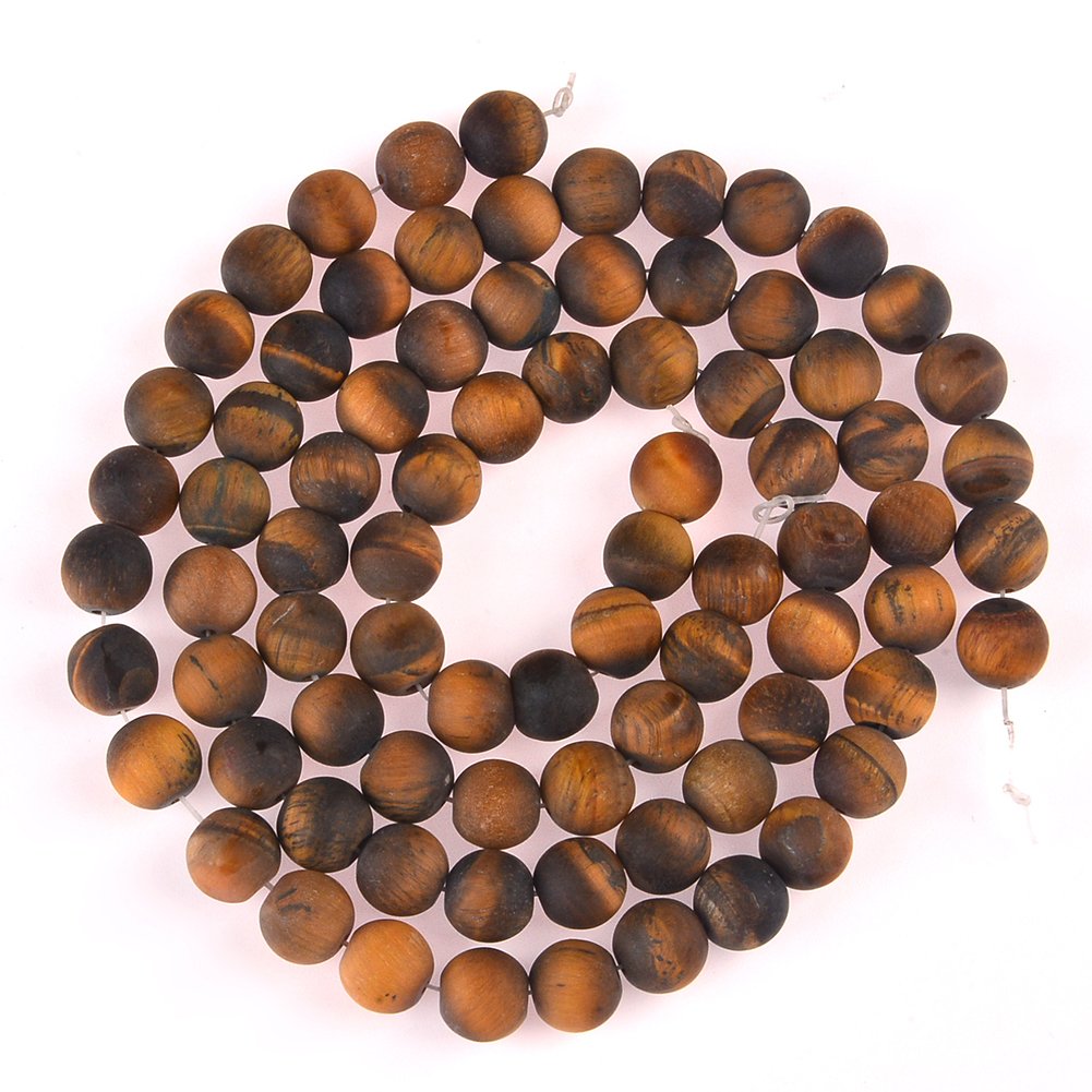 PLTbeads Gorgeous Tiger Eye Natural Gemstone Loose Beads 10mm Matte Round Approxi 15.5 inch DIY Bracelet Necklace for Jewelry Making