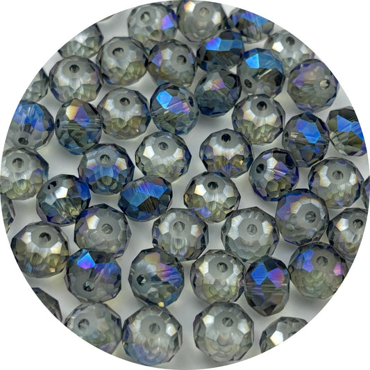 YUEXIGO 600pcs 3mm Crystal Glass Beads for Jewelry Making, Faceted Rondelle Glass Spacer Beads for Wind Chimes Bracelet Earring Necklace DIY Craft(Transparent Blue)