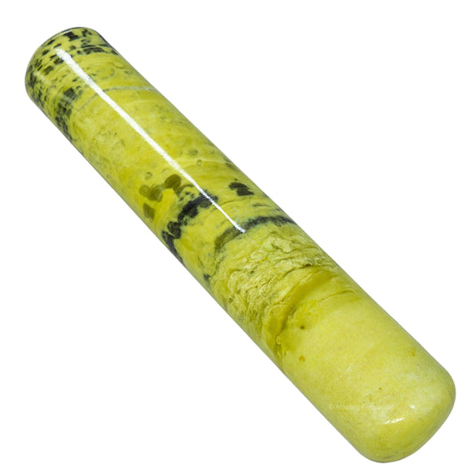 Amazing Gemstone Serpentine Crystal Wand Massage Stick - Pelvic Wand Gua Sha for Adults - Crystals and Healing Stones Massage Wands for Adults Gifts (Smooth)